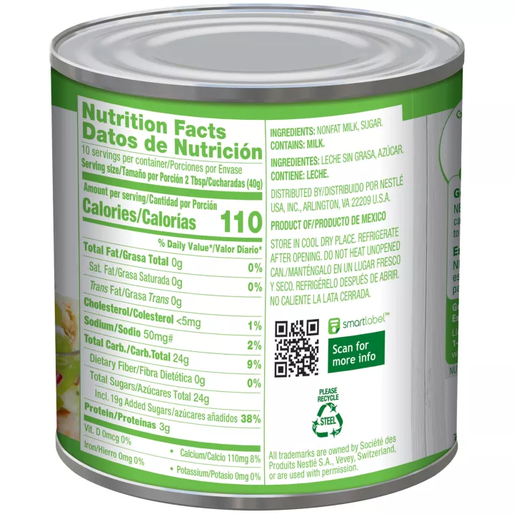 Leche Condensada Sin Grasa, lata de 14 onzas