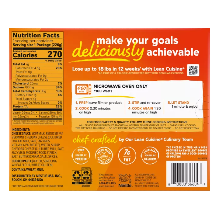 Comida congelada LEAN CUISINE® Vermont White Cheddar Mac & Cheese