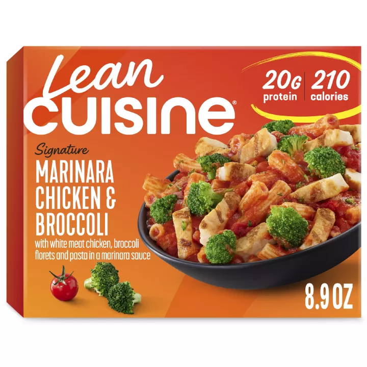 Front Center view of Lean Cuisine Marinara Chicken and Broccoli Bowl Frozen Entrée 8.9oz NET WT 8.9 oz (253 g) product.