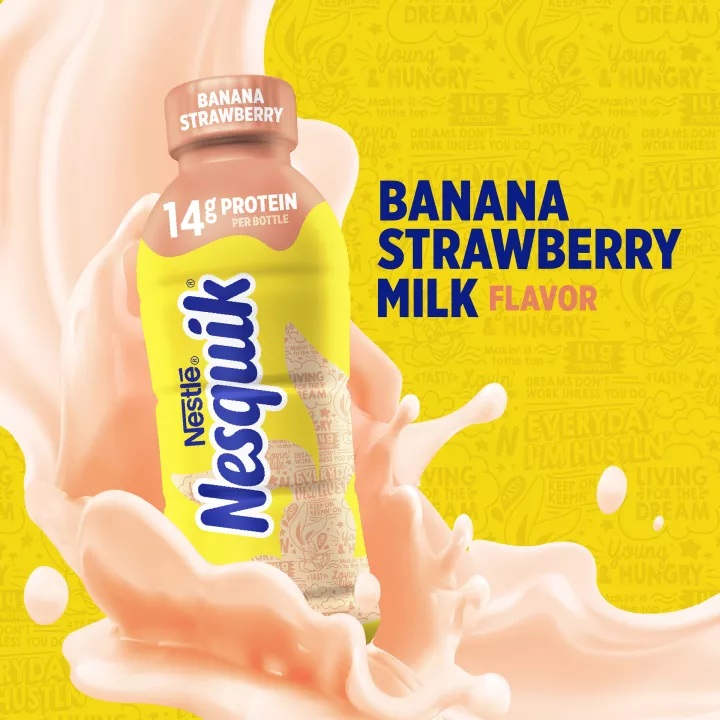 Banana Strawberry Lowfat Milk