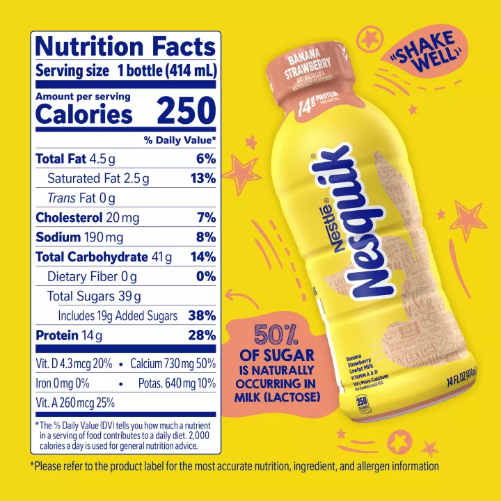 Banana Strawberry Lowfat Milk