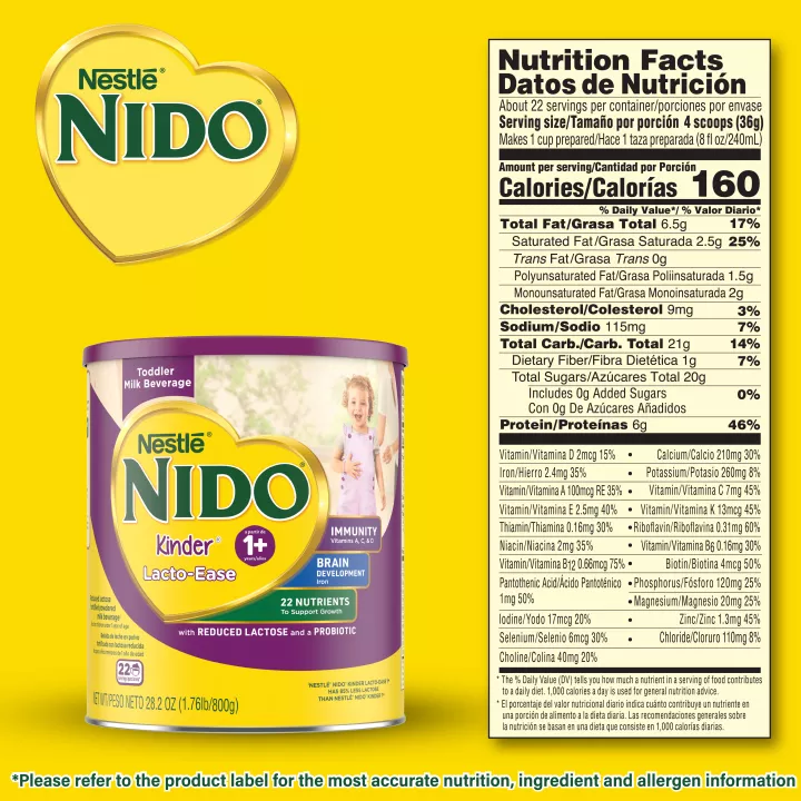 NIDO 1+ Powdered Milk Beverage 28.2 oz. Canister