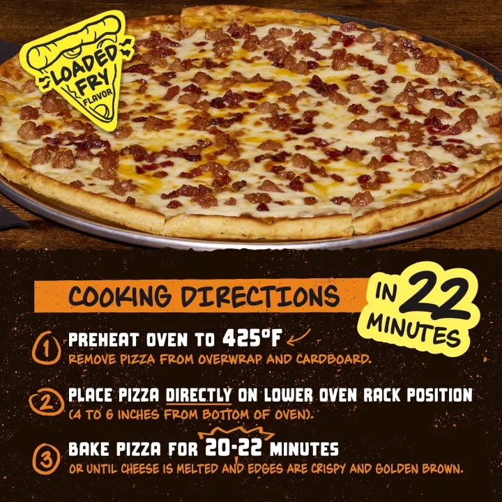 French Fry Style Crust Loaded Bacon Cheddar Frozen Pizza