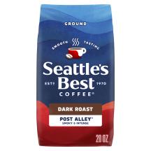Front Center view of SEATTLE'S BEST COFFEE Post Alley Blend Ground Coffee 20oz Bag product.